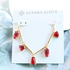 Kendra Scott Blair Jewel Strand Necklace Ruby Mix Gold